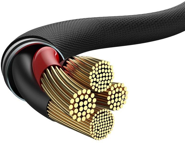 Baseus Yiven kabel przewód w materiałowym oplocie USB-C / Lightning 2A 2M czarny (CATLYW-D01) hurtel-48993-0