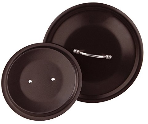 Pentole Agnelli pentole agnelli ALB lakier pokrywa wykonana z aluminium, z wypustką ze stal nierdzewna, czarna, czarny, 16 cm ALSA129SS16