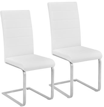TecTake 2 krzesła do jadalni biały 402550