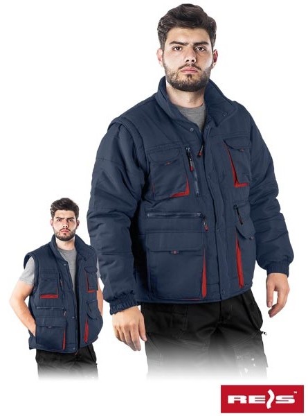 Reis CZAPLA2 - Kurtka zimowa z odpinanymi rękawami, 8 kieszeni, 3 kolory - M - 3XL.