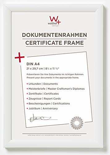 Walther design KP130W Trendstyle ramka z tworzywa sztucznego 21x29, 7 cm DIN A4, biała