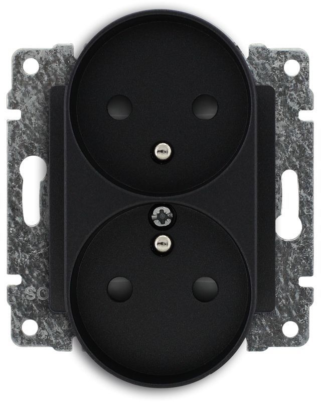 KOS Elektro System sp. z o.o. VENA2 Gniazdo podwójne z/u z przesłonami antracyt 526147
