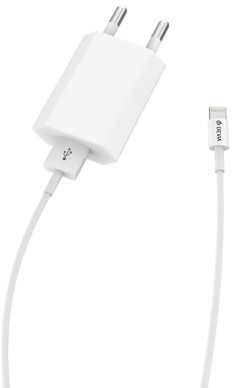 Devia ładowarka sieciowa Smart 1USB plus kabel 8-pin biała 1A