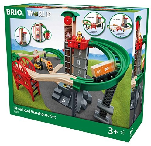 Brio GmbH BRIO World 33887  duży zestaw magazyn-zestaw z zamkiem do wciągania części drewniane kolejki