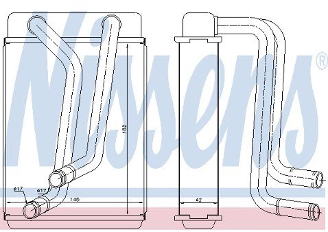 NISSENS Wymiennik ciepła, ogrzewanie wnętrza 73654