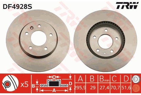 TRW Tarcza hamulcowa DF4928S