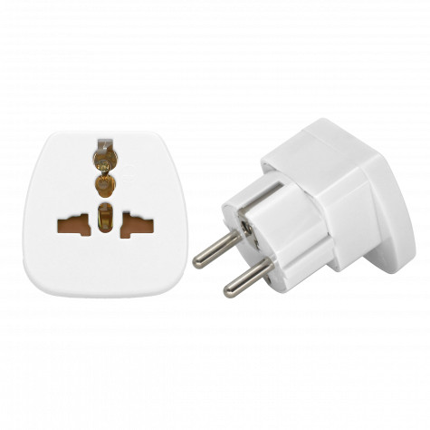 Orno adapter podróżny - World to EU, 230VAC/10A, biały OR-AE-13177