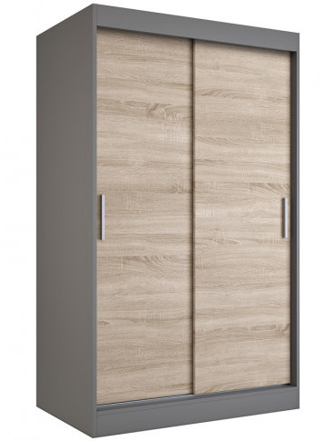 Szafa przesuwna antracyt + dąb sonoma 120 cm Andera