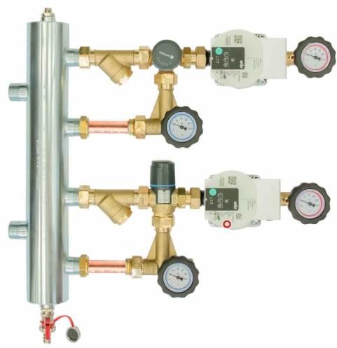 Afriso ZESTAW MIESZAJĄCY ZE SPRZĘGŁEM HYDRAULICZNYM BPS 972 CZŁON Z ZAWOREM OBROTOWYM ARV PROCLICK I ZAWOREM TERMOSTATYCZNYM ATM, POMPY WILO PARA SC - 9097210
