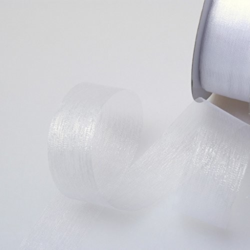 Deko AS GmbH Krystaliczna organza Biały  25 MM szerokości  rolka 25 meter  40025 00-R 25 40025 00-R 25