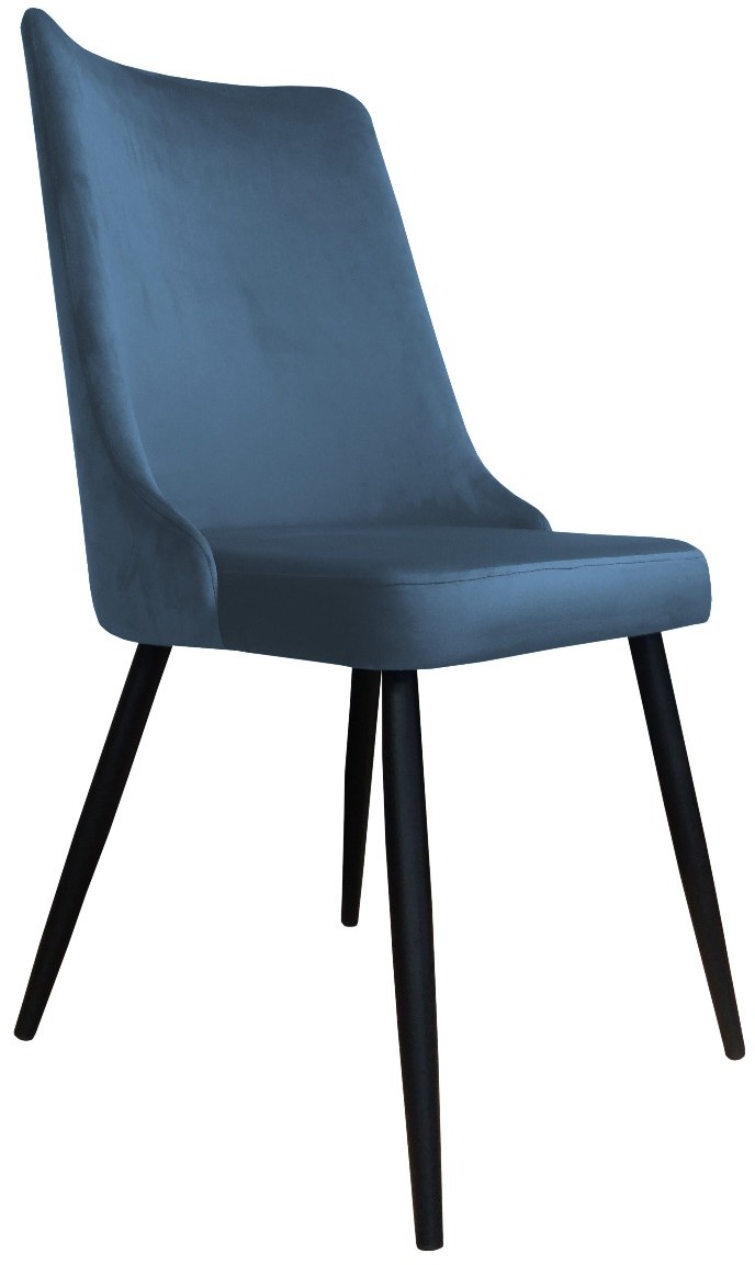 Atos Krzesło CYPRIAN VELVET ciemno niebieskie tapicerowane VICTOR-MG33