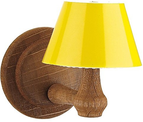 Kahlert Licht kahlert Licht 10364  miniaturowe wyposażenie akcesoria  uchwyt ścienny z drewna, abażur, żółty