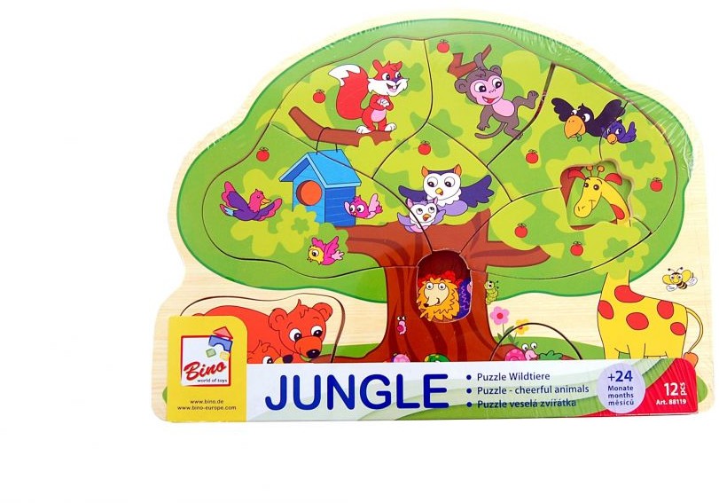 Bino Układanka puzzle drzewo ze zwierzętami 88119