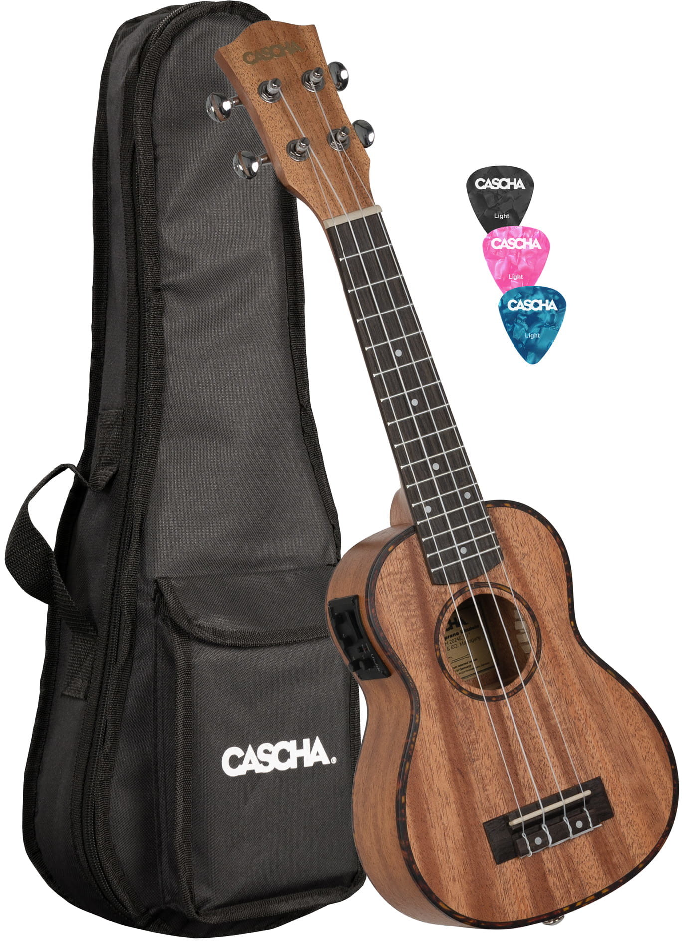 Cascha Cascha HH 2026E Premium Mahogany Ukulele Sopranowe EQ SET Gratis Prezent od Kup Instrument! HH 2026E