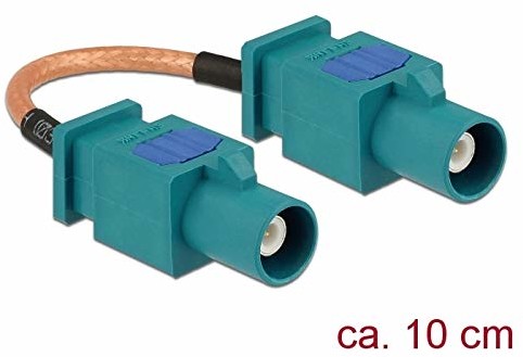 Delock 89663 0,1m FAKRA Z FAKRA Z brązowy, kabel koncentryczny - kabel koncentryczny (FAKRA Z, FAKRA Z, Droit, RG-316, 0,1 m) 89663