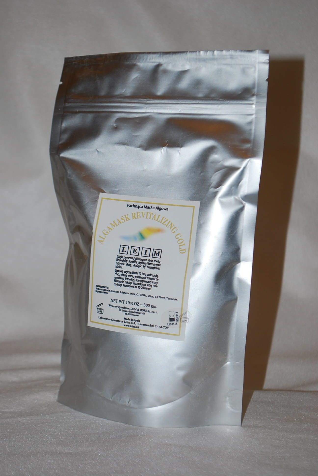 Leim Maseczka Algowa Gold - Maska Luksusowa Maska Z Czystym Złotem, Działa Ochronnie, Łagodząco I Nawilżająco 300g 00001281