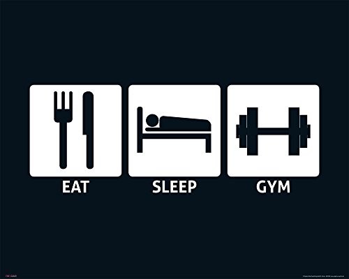 empireposter Druk Eat, Sleep, Gym  Fun Mini Poster plakat  rozmiar 50 x 40 cm + artykuły dodatkowe (687289)