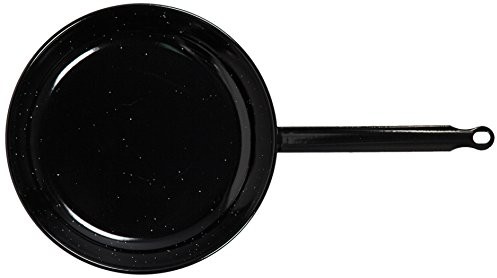 La Valenciana La valenciana patelnia do pieczenia, polerowany trzonek ze stali, płaski, 12 cm, pojedyncza uchwyt, czarna, czarny, 30 cm 930