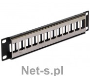 Delock PATCH PANEL 12 PORT 1U DO MODUŁÓW 10 KEYSTONE CZARNY DELOCK (43326)