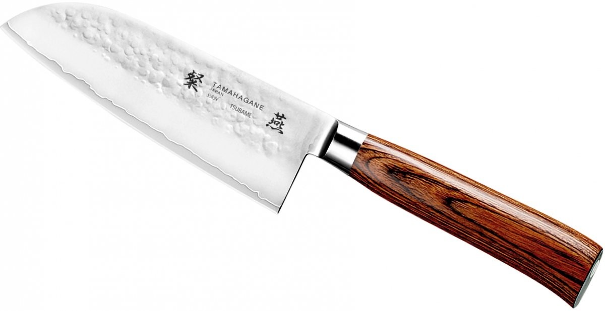 Tamahagane Tsubame Brown Nóż Santoku 12cm SNH-1129