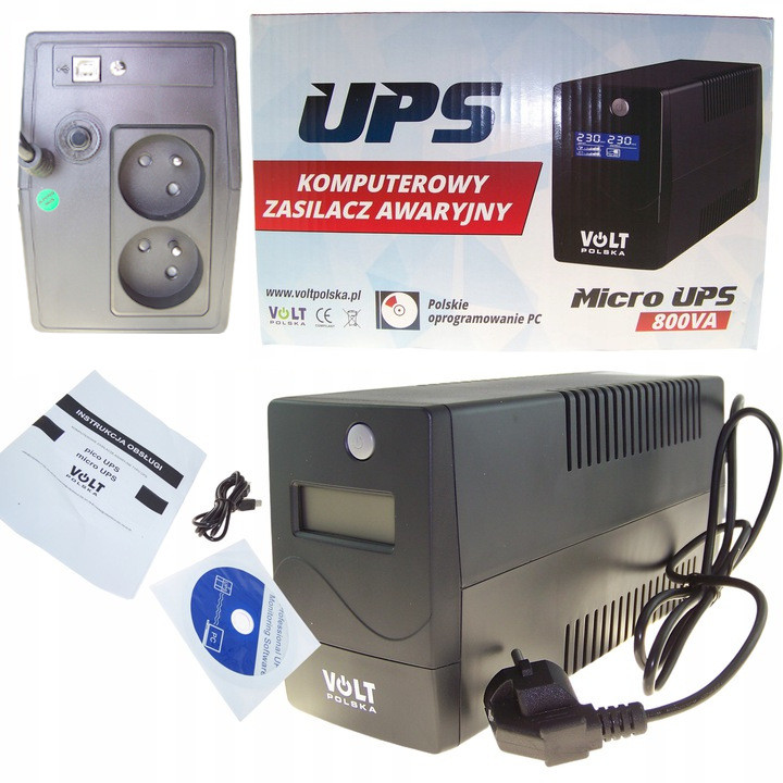 Zasilacz Awaryjny Ups LCD 800VA 480W 9AH + Program