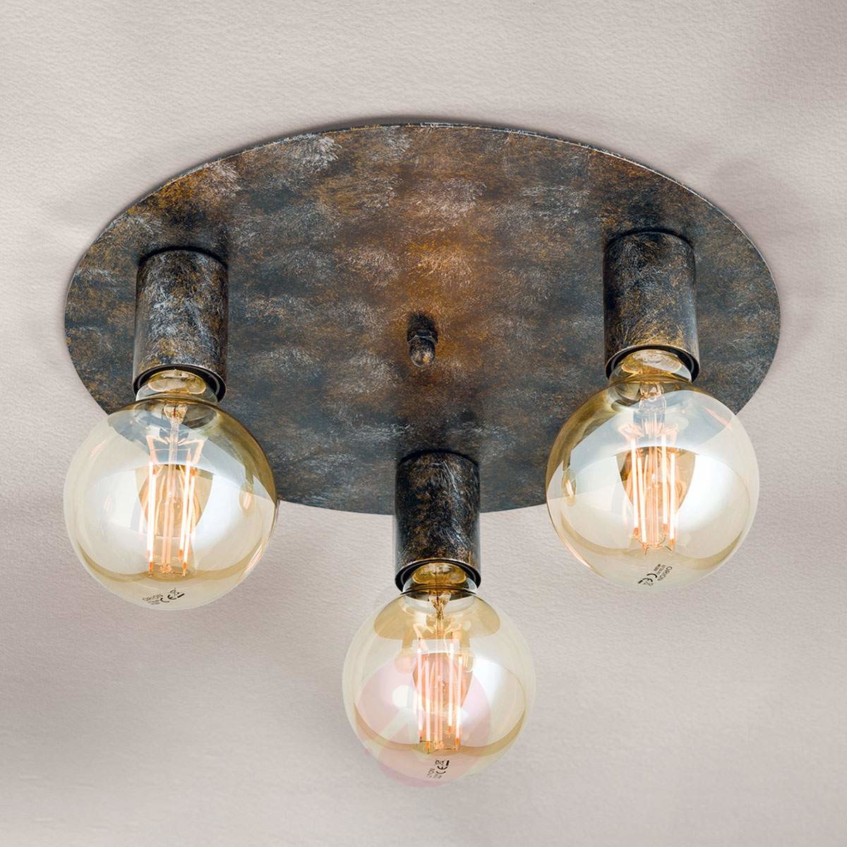 Orion 3-punktowa lampa sufitowa Rati w stylu vintage