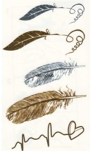 TATUAŻ METALICZNY FLASH TATTOO KALKOMANIA PIÓRKA