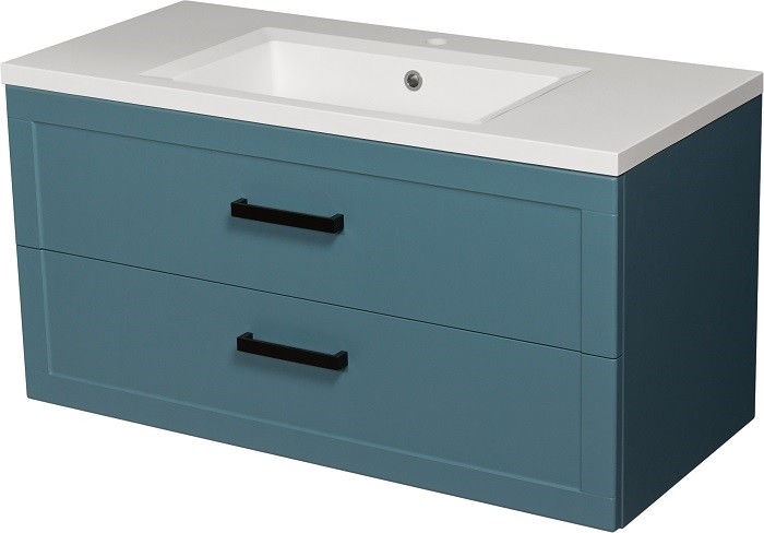 Gante Niebieska szafka z umywalką 100/46 seria Meiva N MVA-N-U100/46/2 + MEWA