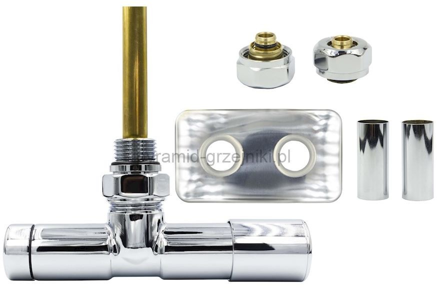 Varioterm Zawór jednootworowy regulacyjny UNICO All in One rozeta prostokątna - chrom pex 16 mm prawy AP000M875A002/P(PEX)