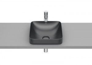 Roca A32753R640 INSPIRA SQUARE Umywalka blatowa 370x370 H75 FINECERAMIC ONYX