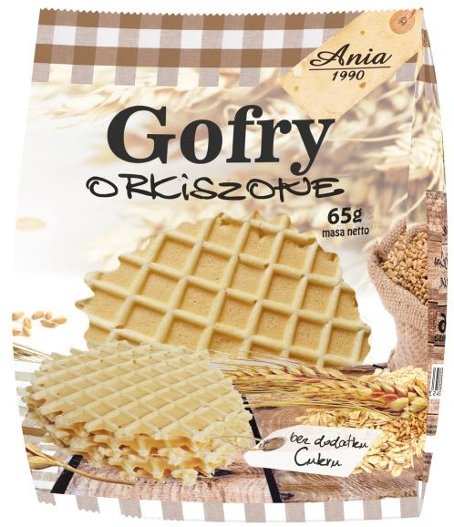 ANIA Gofry orkiszowe bez cukru 65g