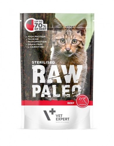 Vet Expert RAW PALEO STERILISED WOŁOWINA 100g DLA KOTA