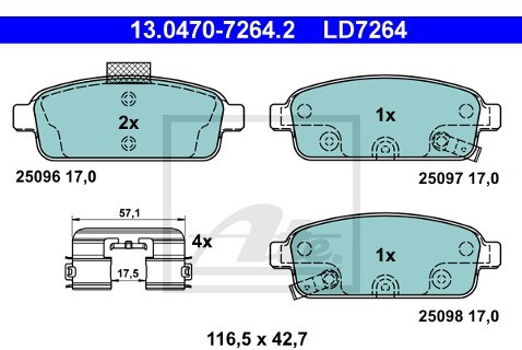ATE Klocki hamulcowe - komplet 13.0470-7264.2