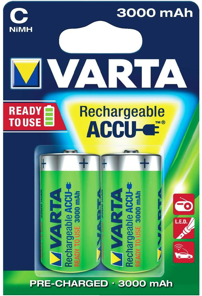 Varta 2 x akumulatorki R14 C R2U Ni-MH 3000mAh