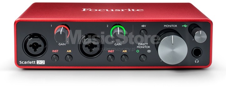 FOCUSRITE Scarlett 2i2 3gen + Ableton Live Lite + Pro Tools + Red 2 & Red 3 Plug-In Suite + 3 mc darmowej subskrypcji