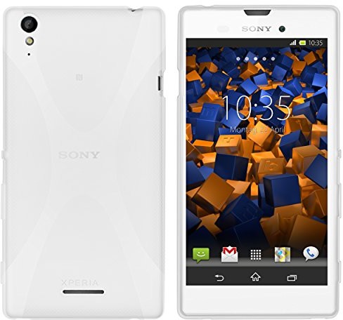 Mumbi prawdziwe skórzane etui kompatybilne z Sony Xperia Style etui skórzane Case Wallet, białe Sony Xperia Style