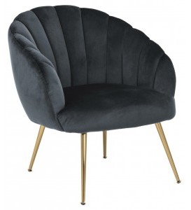 D2.Design Fotel Daniella Dark Grey złote nogi 206226