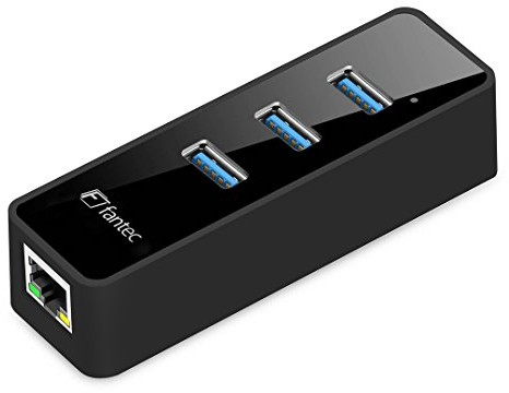 Fantec UMP-3ue1000 kabel USB 3.0 Hub, 3 X USB 3.0 ports, 1 X złącze RJ45 1 GBIT/S Ethernet LAN, 50 cm Czarny UMP-3UE1000