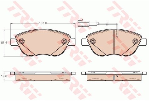 TRW Zestaw klocków hamulcowych, hamulce tarczowe GDB2001