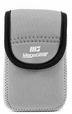 Megagear MG705 ultralekkie neoprenowe etui na aparat kompatybilny z Panasonic Lumix DC-TZ95, DC-TZ90, DMC-TZ80 - szary MG705