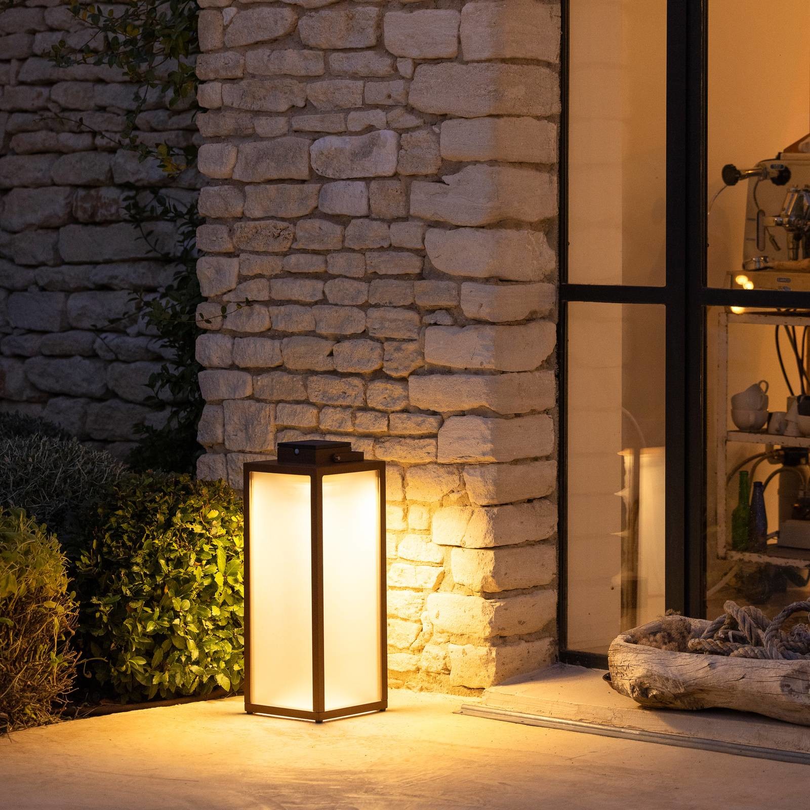 Les Jardins Latarnia solarna LED Tradition, corten, 65 cm