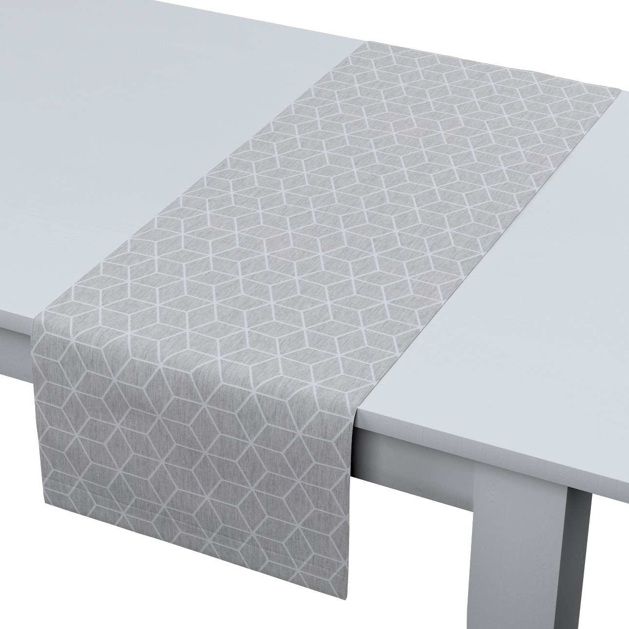 Dekoria pl Bieżnik prostokątny wzór sześcianów na szarym tle 40 × 130 cm Sunny 410-143-50