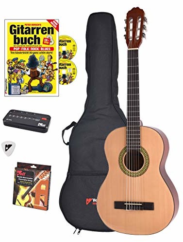 Voggenreiter Verlag Das Akustik-Gitarren-Set: Enthält: hochwertige Konzertgitarre inkl. Tasche, Peter Bursch's Gitarrenbuch/CD, elektr. Stimmgerät und ein Plektrum. Komplett-Set für den Gitarren-Anfänger! Voggenreiter_0271-5