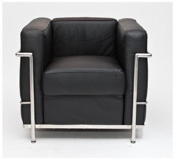 D2.Design Fotel Kubik czarna skóra TP 24983