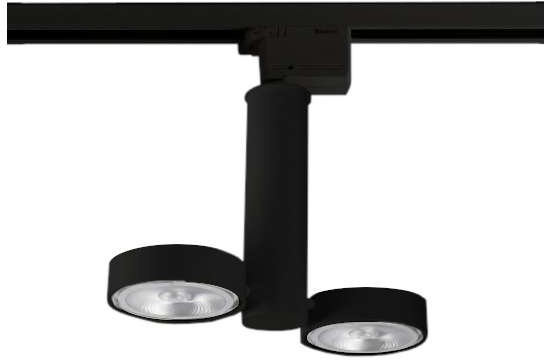 Shilo LAMPA sufitowa NATORI 6610/GU10/CZ metalowa OPRAWA regulowane reflektorki do 3-fazowego systemu szynowego czarne 6610/GU10/CZ