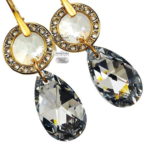 Swarovski NOWE PIĘKNE KOLCZYKI COMET GOLD