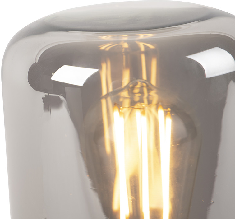 QAZQA Designerska lampa stołowa czarna przydymione szkło - Bliss Cute