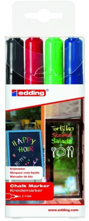 Edding Marker kredowy 4095 - mix 4 szt