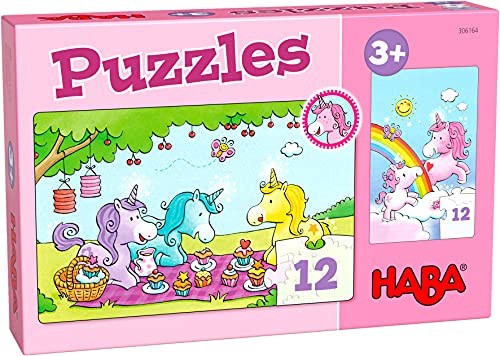 Haba 306164 Puzzle jednorożec błyszczący Rosalie & Friends, puzzle od 3 lat