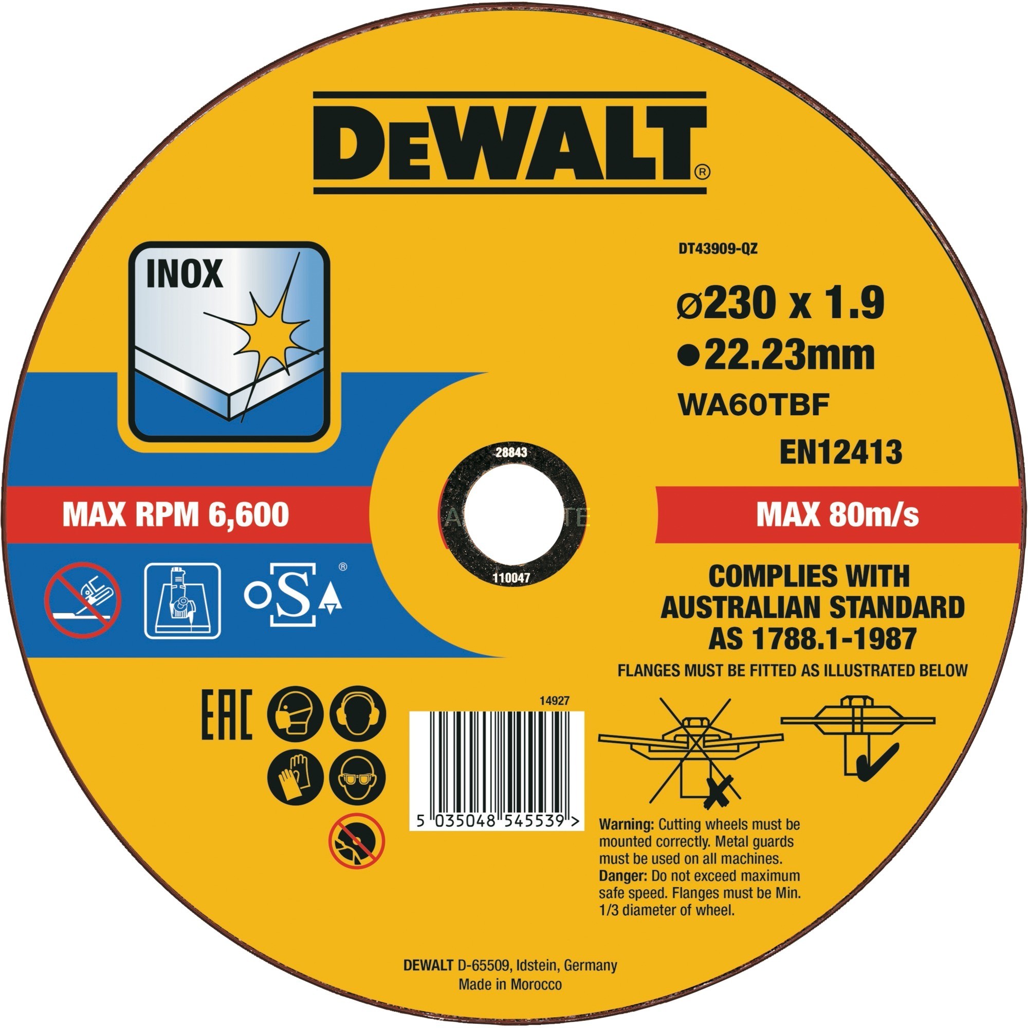 DEWALT DT43909-QZ, Ostrze, tarcza 5035048545539